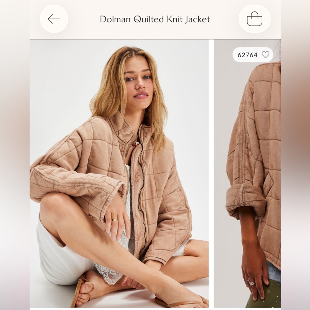 Free People Dolman Quilted Knit Jacket